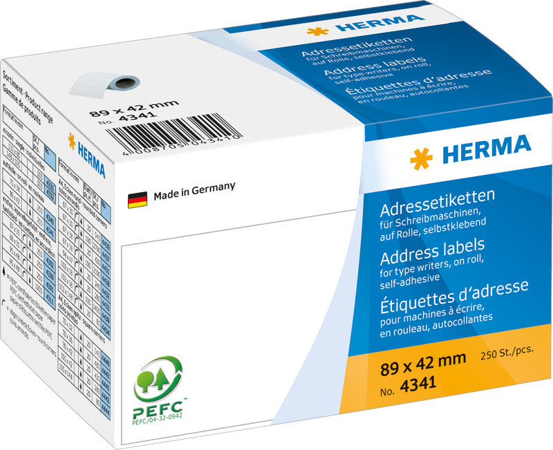 HERMA Adressetiketten, Lift-off-Qualität – für Schreibmaschinen – 250er-Pack