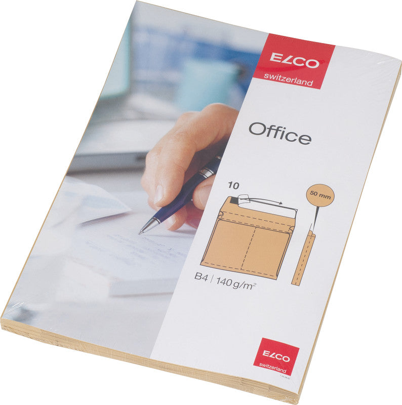 Elco Couvert B4, ohne Fenster, selbstklebend, braun, 140 g/m² – 10 Stk.