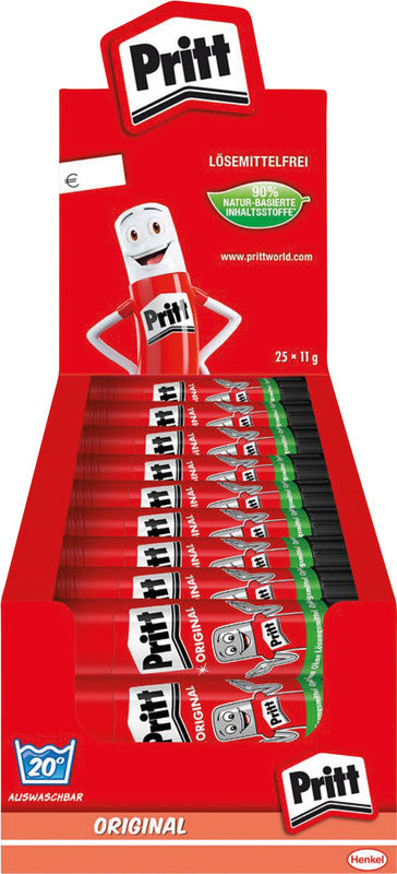 Pritt Klebestift – Stift, permanent, transparent, lösemittelfrei, auswaschbar, 11 g, für Papier, Karton, Fotos