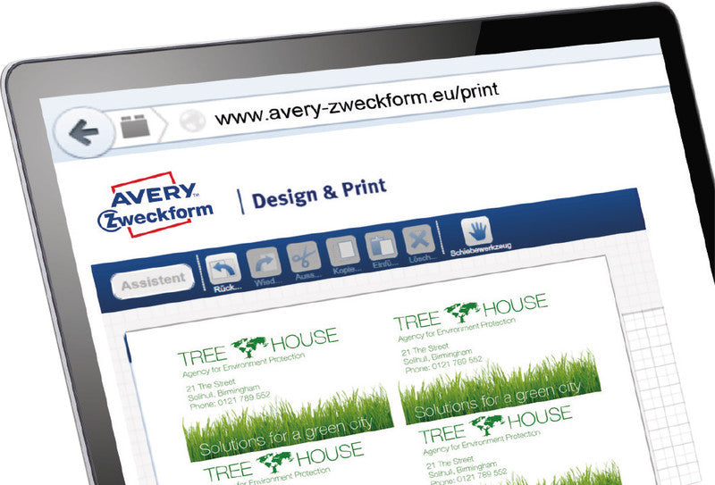 Avery Visitenkarten, 85 × 54 mm – für Laser/Inkjet/Kopierer – A4, 10 pro Blatt – 250 Karten – FSC-zertifiziert