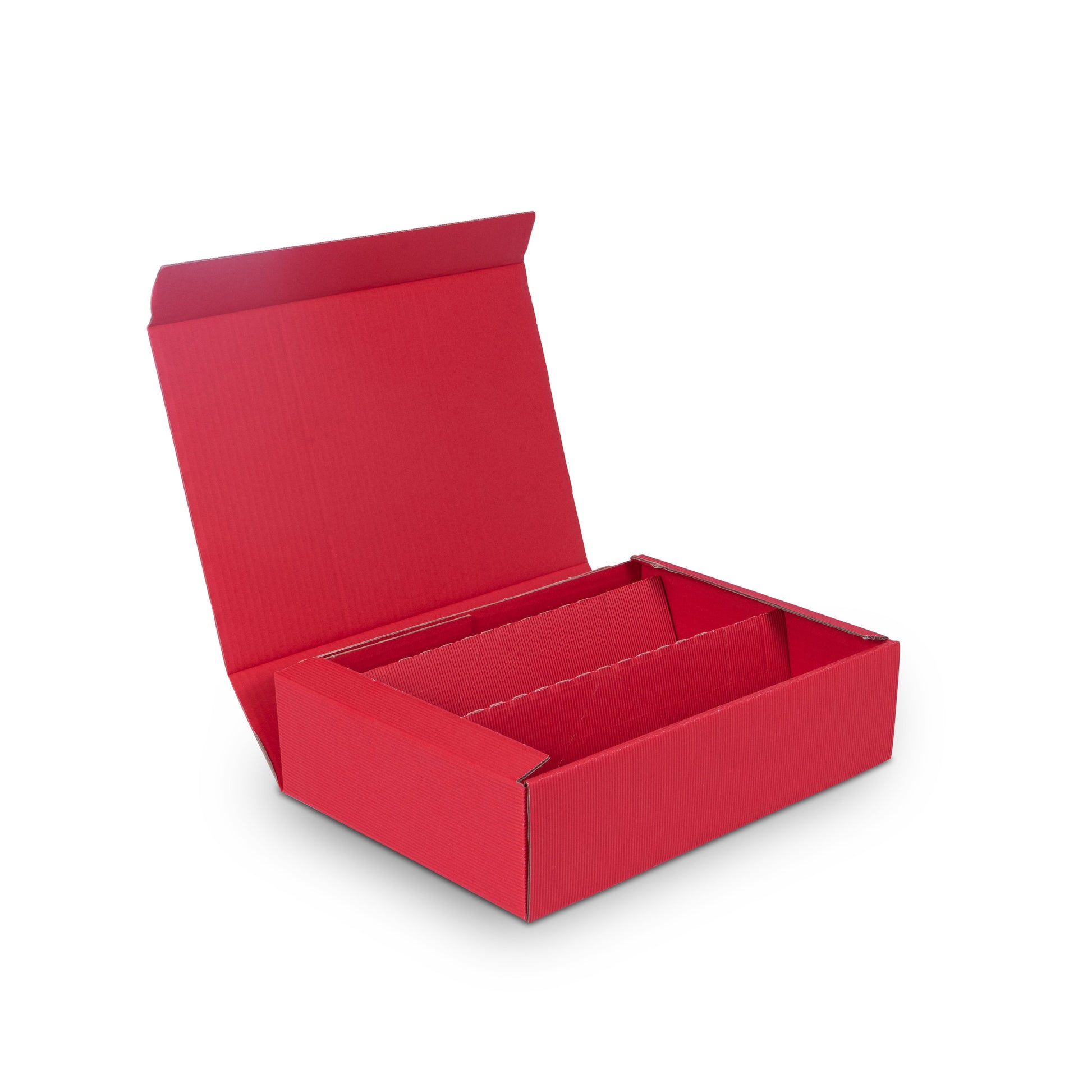 Model Geschenkverpackung – 3 × 0,75 l, offene Welle, Rot, 1 Stück