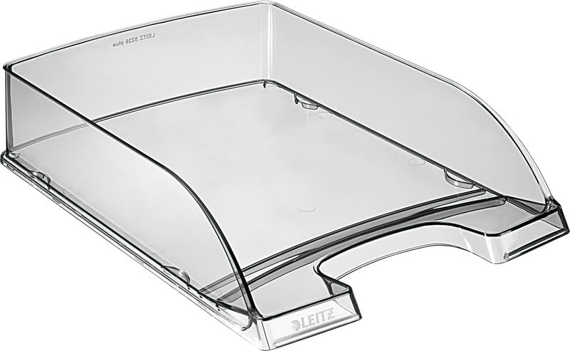 Leitz Briefkorb – mit Griffausschnitt, mit Beschriftungsfeld, glänzend, grau, B 255 × H 70 × T 357 mm