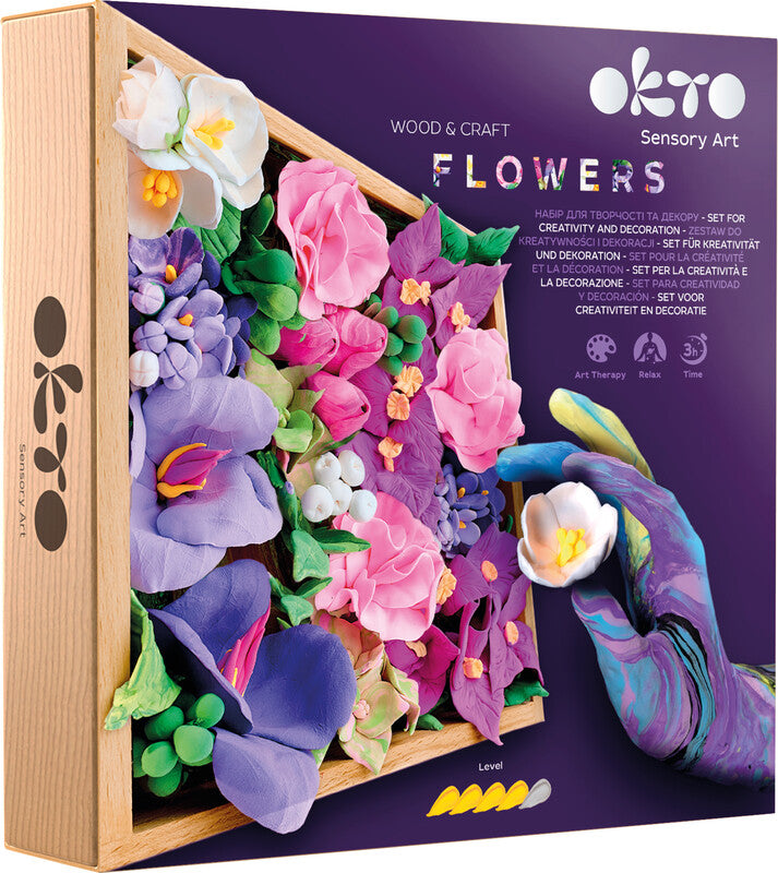 Okto Sensory Art – Modelliermasse-Set Flowers – ab 14 Jahren – 36 Modelliermassen – 210 × 210 mm