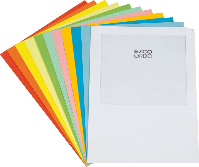 Elco Ordo Transport Sichtmappe A4 – Grasgrün, Papier, Fronttasche, 100er-Pack