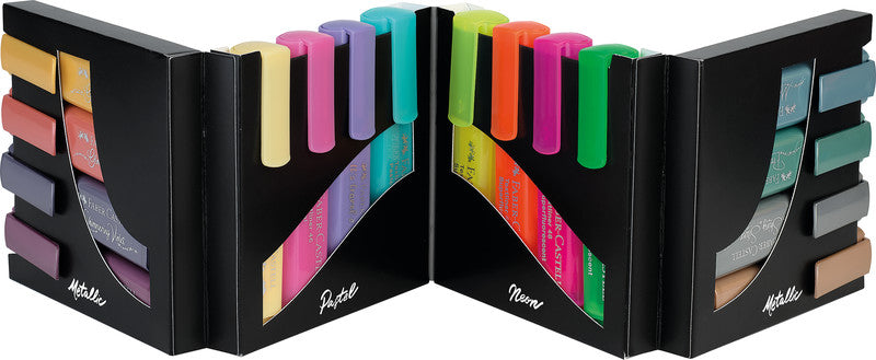 Faber-Castell Textmarker Desktop Set 16 Farben – Keilspitze, 1–5 mm, nachfüllbar
