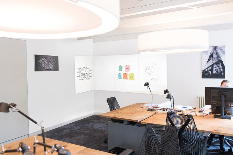Berec Whiteboard – 198 × 98 cm, Emaille, magnetisch, Aluminiumrahmen, Wandmontage