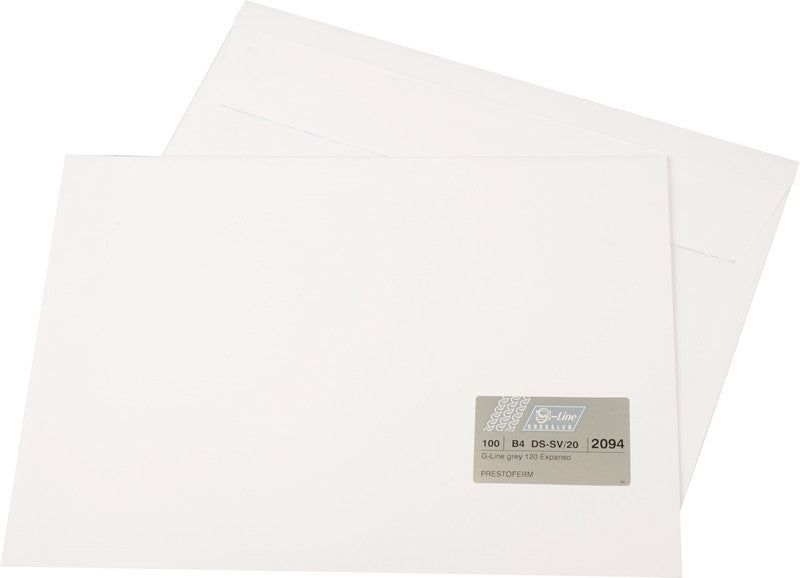 Goessler Couvert B4, ohne Fenster, selbstklebend, grau, 120 g/m², mit Innendruck – 100 Stk.