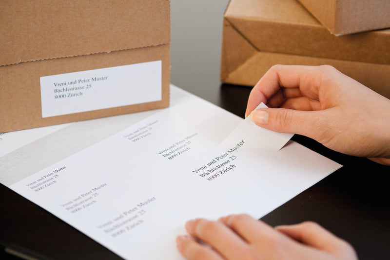 Q-CONNECT Etiketten, 105 mm × 148,5 mm, weiss, Papier, permanent, Packung 100 Blatt (400 Etiketten)