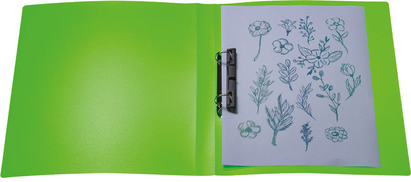 HERMA Ringbuch – A4 Hochformat – 2-Ring, Rücken 35 mm – Neongrün, Kunststoff, mit Niederhalter