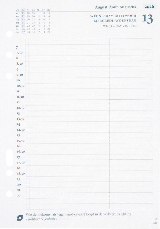 Succes Kalender-Einlage – 1 Tag/Seite, 6-fach, A5, 2026
