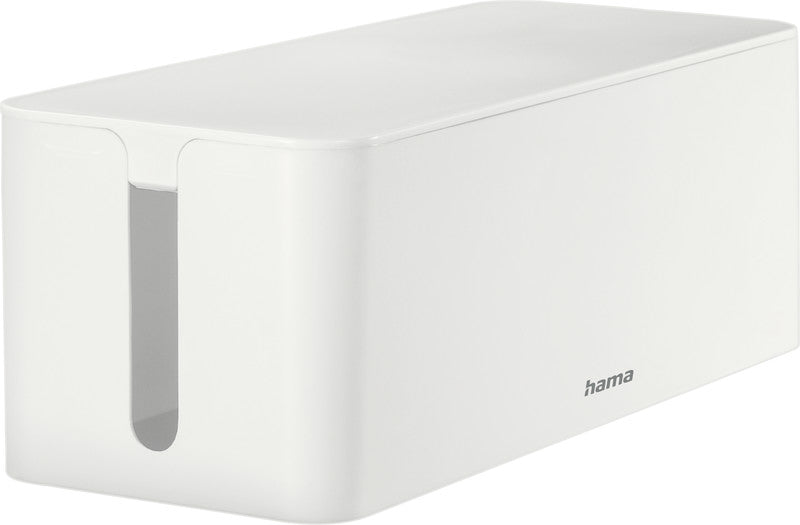 Hama Kabelbox – 406 × 156 mm, Kunststoff, Weiss, zuschneidbar, für Kabel bis Ø 20 mm