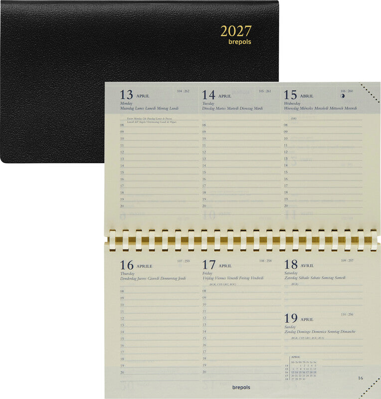 Brepols Kalender-Einlage – 1 Woche/2 Seiten, 16 × 9 cm, 2027