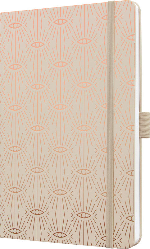 Sigel Notizbuch JOLIE Flair, A5, liniert, Fadenheftung, Karton, 174 Seiten, perforiert, 80 g/m² – beige
