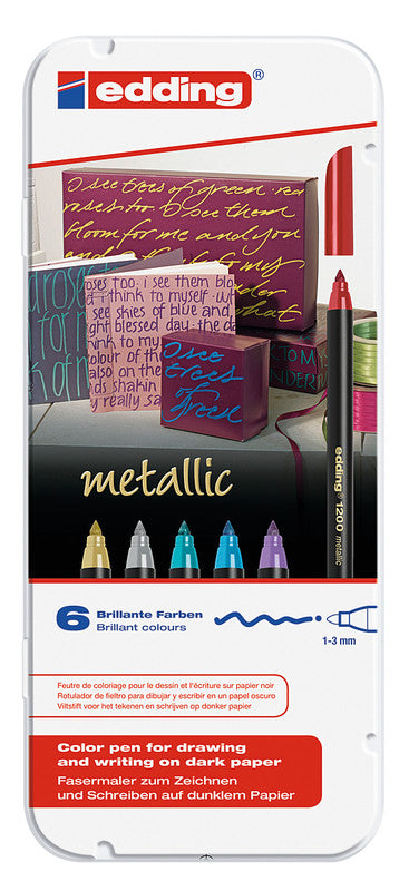 Edding Filzstifte, Strichbreite 1 mm, 6 Farben