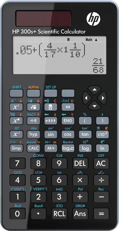 HP Taschenrechner 300s + – 15-stellig, 4-zeiliges LCD, Solar + Batterie, schwarz