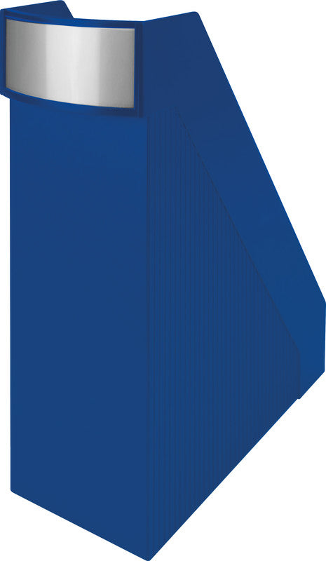 Helit the tower line Stehsammler A4/C4 – 100 mm, mit Griffmulde, blau, Kunststoff