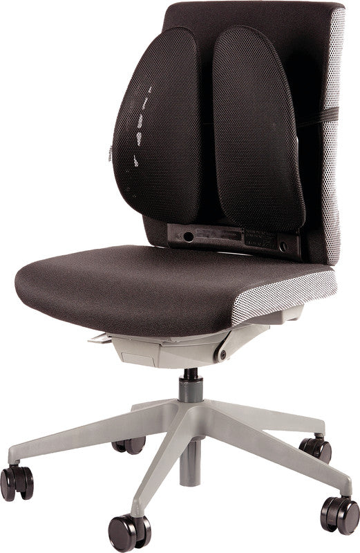 Fellowes Rückenstütze Back Angel – 42×13×39 cm, höhenverstellbar 14–23 cm, schwarz