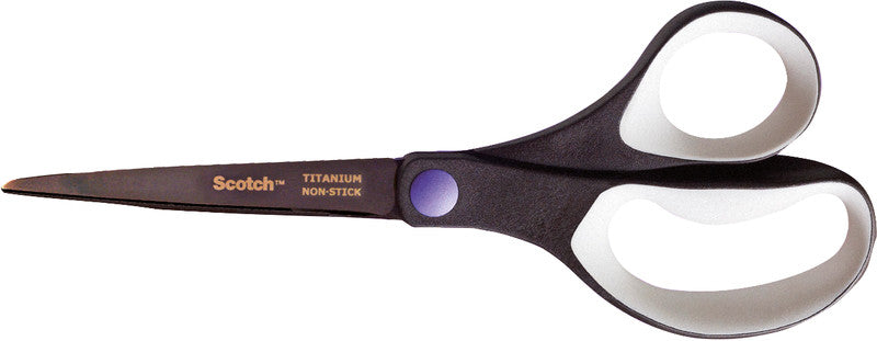 Scotch Universalschere – 20,0 cm, titanbeschichtet, für Rechts- und Linkshänder, spitz, Kunststoff, schwarz
