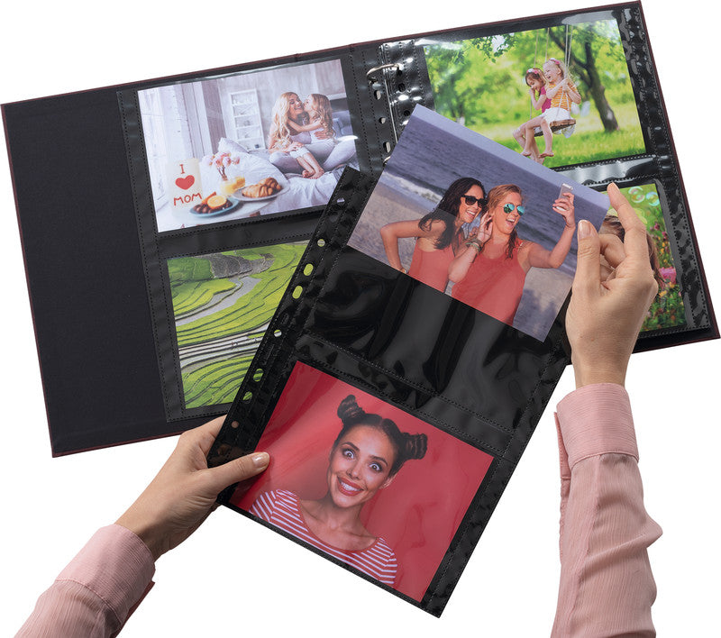 HERMA Fotophan Sichtmappe 13×18 cm quer – 40 Hüllen, Schwarz, Kunststoff, Glänzend, 10er-Pack