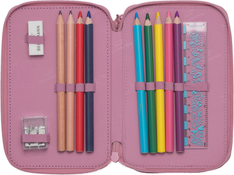 Beckmann Klassisches Dreifach-Etui, gefüllt – Furry – Kunststoff – 13,0 × 20,5 × 7,0 cm