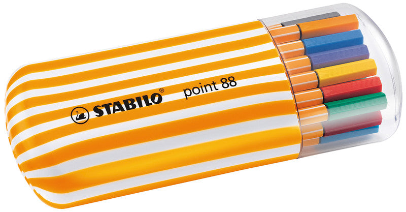 STABILO Fineliner – 20er-Set 0,4 mm – 20 Farben, sortiert