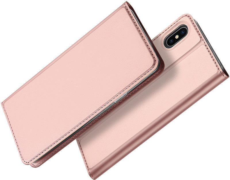 Dux Ducis Booklet-Hülle Skin Pro – für Apple iPhone X/XS – Roségold – Kunstleder – mit Kartenfach, Magnetverschluss