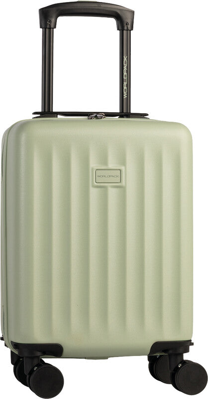 Worldpack Hartschalen-Trolley, 24 l, Handgepäck geeignet, 4 Doppelrollen, ABS, Graugrün, 30 × 40 × 20 cm