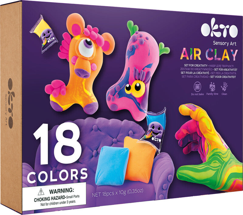 Okto sensory art Farbenset Modelliermasse – sortiert, 18 Farben