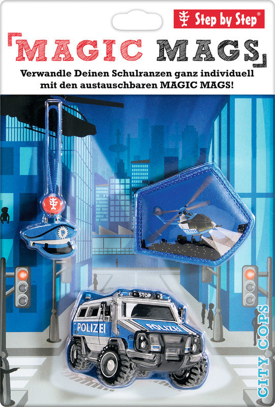 Step by Step Magic Mags Zubehörset – 3-teilig – Police Truck Diego – für Cloud, Space, 2in1 Plus und andere