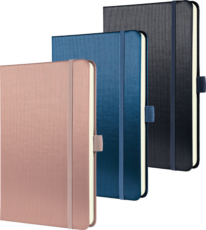 Sigel Notizbuch Conceptum Metallic Edition, A5, liniert, Fadenheftung, 194 Seiten, 80 g/m² – grau