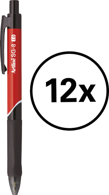 Artline Kugelschreiber – Rot, Kunststoff – 12 Stk.