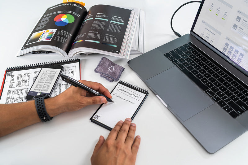 Rocketbook Spiralblock A6, punktkariert, Spiralbindung, 24 Blatt – schwarz, für ROCKETBOOK App