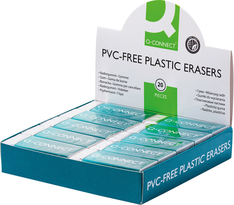 Q-CONNECT Radierer – für Bleistifte und Farbstifte – 60 × 11 × 21 mm – weiss