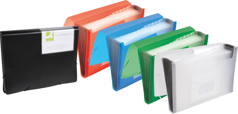 Q-connect Sammelmappe für A4, Kunststoff, schwarz, mit Gummizug