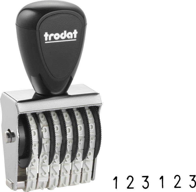 Trodat Motivstempel – Motiv: Zahlen, Metall, 19 × 3 mm, ohne Kissen