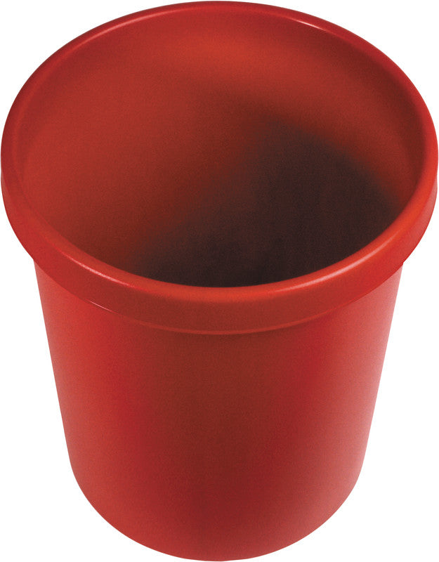 Helit Papierkorb the german – 30 l – Kunststoff, rot – Ø 350 × H 410 mm