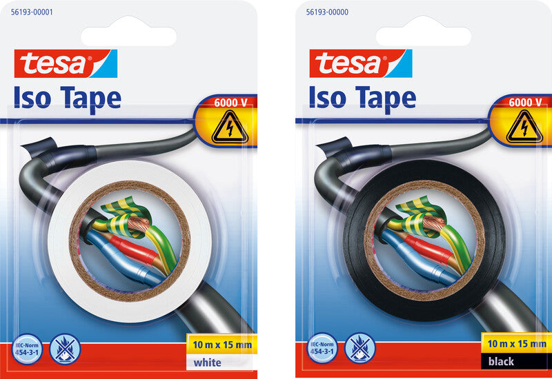 tesa Vinylband – 15 mm × 10 m, schwarz