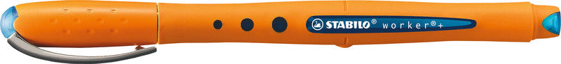 STABILO worker+ – Tintenroller, mit Kappe, 0,5 mm, blau, für Linkshänder