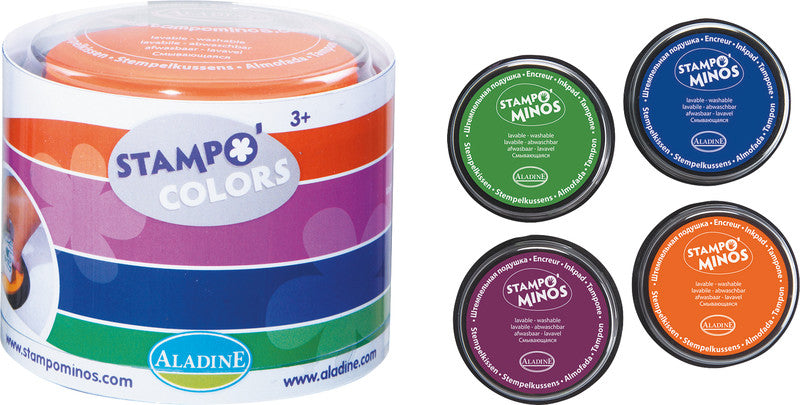 Aladine kids Aladine – Stempelkissen Stampo'Colors – sortiert, Ø 100 mm, Set zu 4