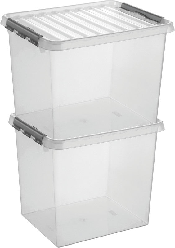 Helit Aufbewahrungsbox the q-line – Polypropylen, Transparent, 50 × 38 × 40 cm