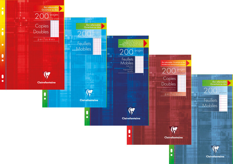 Clairefontaine Notizbuch-Einlagen A4, liniert 9 mm, mit Rand, 11-fach gelocht, 90 g/m² – 100 Blatt