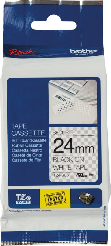 Brother Schriftband – 24 mm × 8 m, weiss, schwarz, TZe