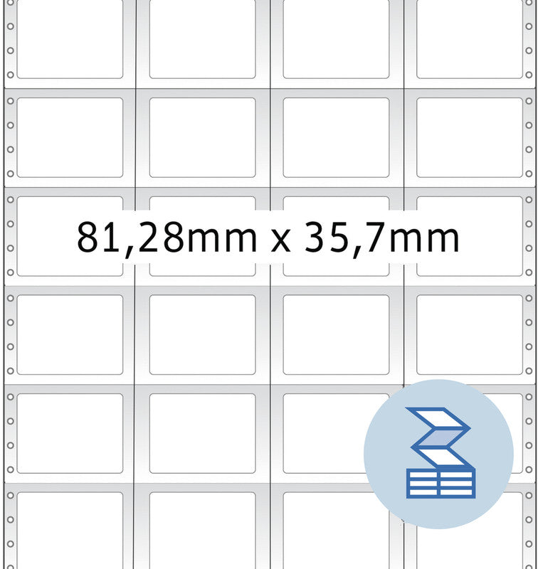 HERMA Druckeretiketten, 81 mm × 36 mm, weiss, Papier, permanent, 16000 Etiketten