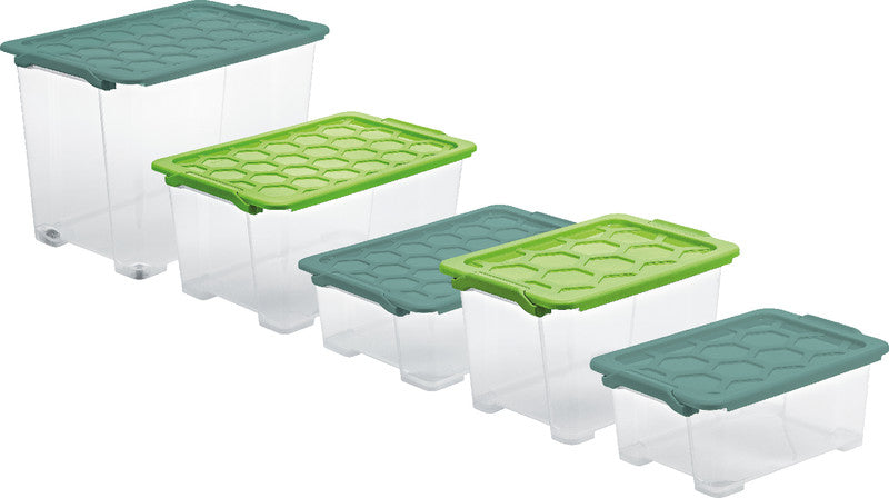 Rotho Aufbewahrungsbox Evo Safe – Kunststoff, transparent, 39,3 × 23 × 28,3 cm