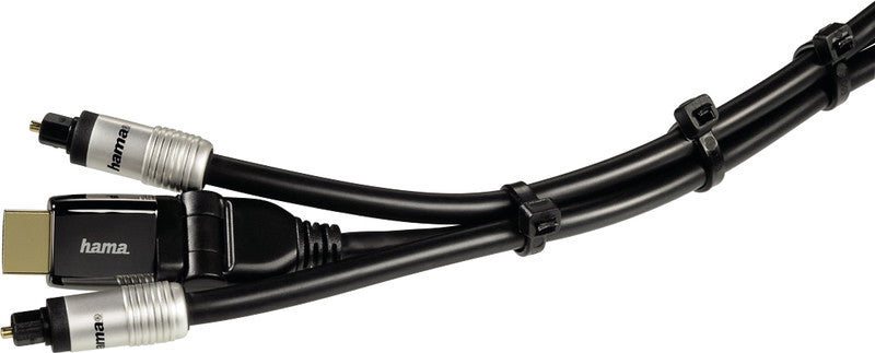 Hama Kabelbinder – 2,5 × 100/150/200 mm, Kunststoff, Schwarz, Einmalverschluss, 150er-Pack