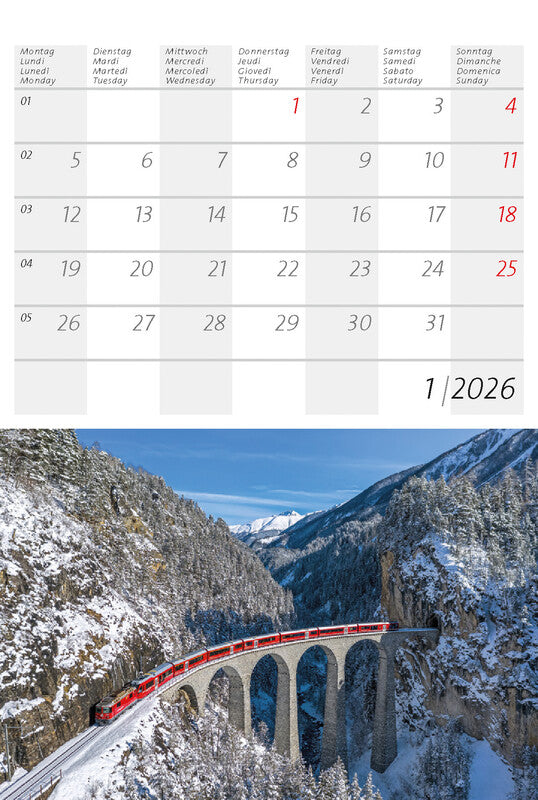 Calendaria Postkartenkalender 2026 – 14,8 × 22 cm – mit 12 Postkarten, mit Aufhänger