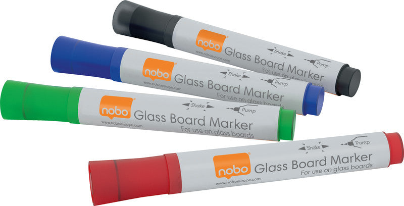 Nobo Starter-Kit, inkl. Marker, Wischer, Magnete – für Glas-Magnettafeln – 11-teilig