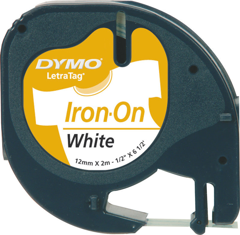 DYMO Textilband – 12 mm × 2 m, weiss, schwarz, LetraTag