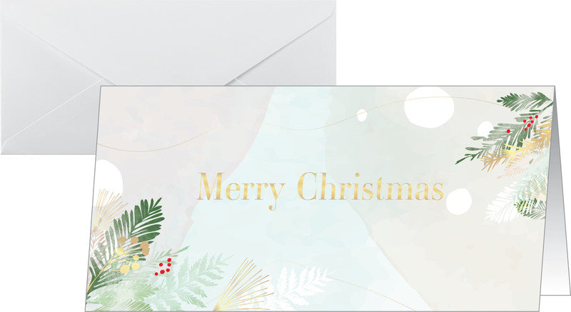Sigel Grusskarte Christmas Forest Watercolor – 220 × 110 mm – mit Umschlägen, für Inkjet/Laser/Kopierer