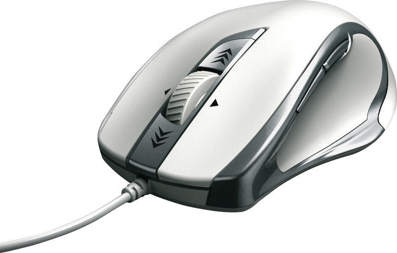 Hama Torino Maus – kabelgebunden, 6 Tasten, 4-Wege-Scrollrad, silber/weiss